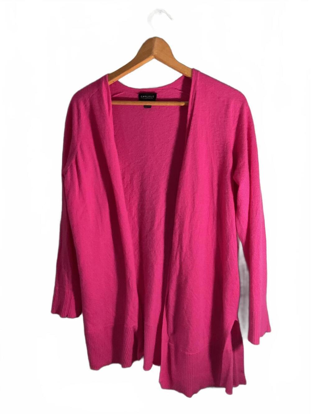 Carlisle Collection Pink Open Front Cashmere Cardigan XL - Picture 2 of 10